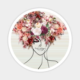 Flower Head Woman Magnet